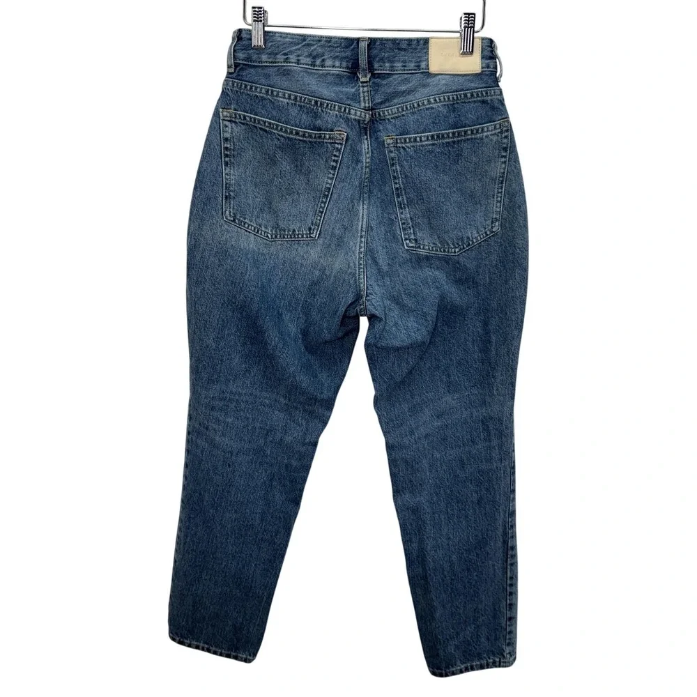 Everlane Womens Jeans 28 Blue Curvy 90s Cheeky Straight High Rise Organic Cotton